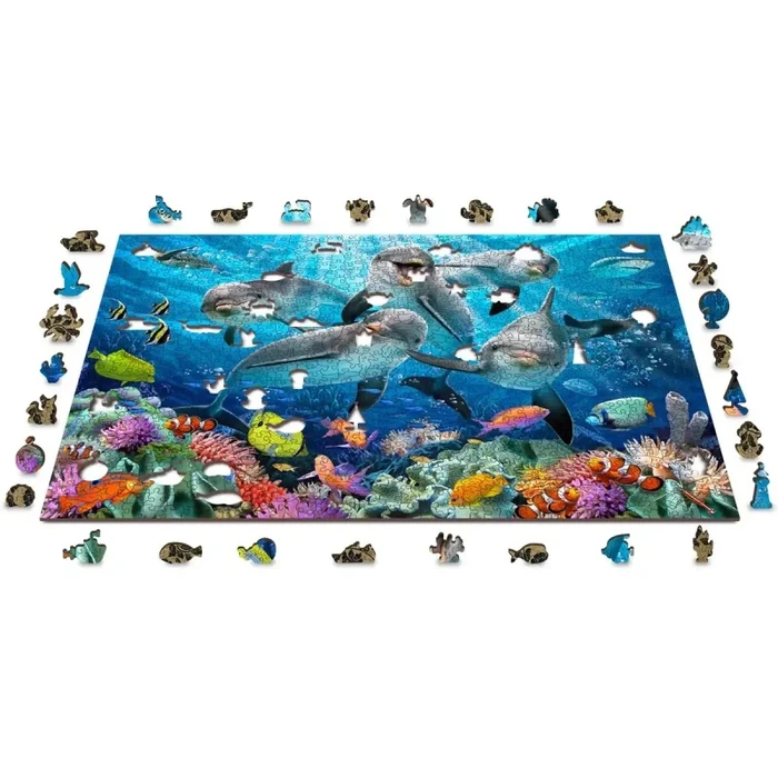 דולפינים שובבים ( 1010 חלקים) מבית WOODEN CITY PUZZLE