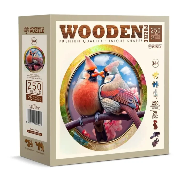 פאזל עץ ציפורים מאוהבות (250 חלקים) מבית WOODEN CITY PUZZLE