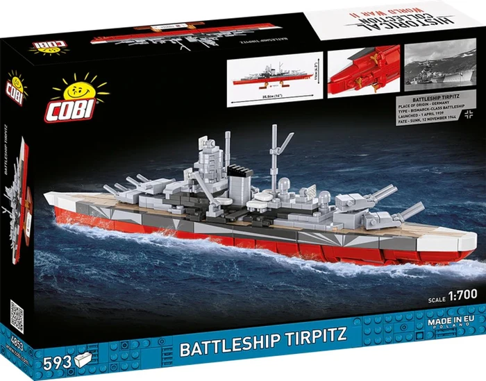 אוניית המערכה טירפיץ – דגם הרכבה בקנה מידה 1:700 (593 חלקים) מבית COBI
