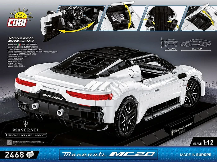 מזראטי MC20 – מהדורת Executive – דגם הרכבה בקנה מידה 1:12 (2468 חלקים) מבית COBI