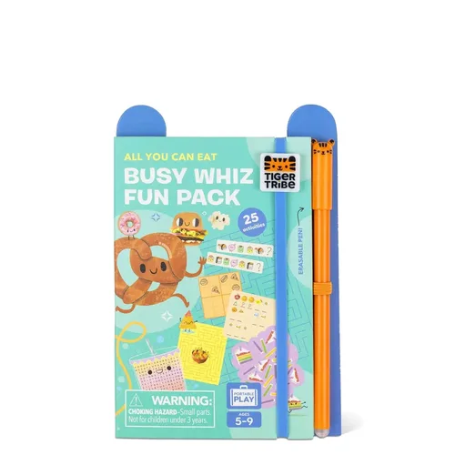 מיני חוברת פעילות  BUZY WHIZ בנושא חטיפים מבית TIGER TRIBE