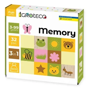 משחק זיכרון עץ! (32 חלקים - 3 משחקים ב 1!) מבית IGROTECO