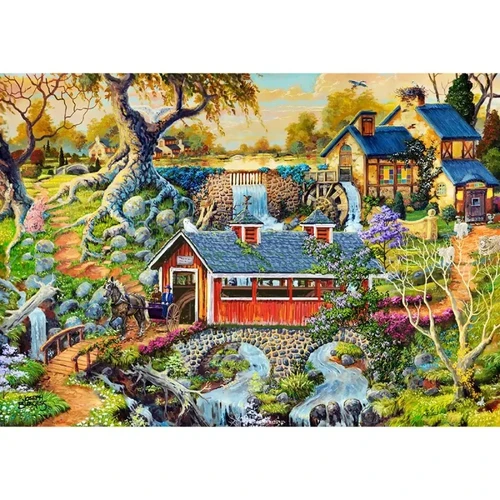 בתים וגשרים פסטורלים (505 חלקים) מבית WOODEN CITY PUZZLE