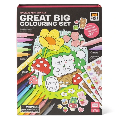 סט הצביעה הגדול! עולמות קסומים קטנים (GREAT BIG COLOURING SET) מבית TIGER TRIBE