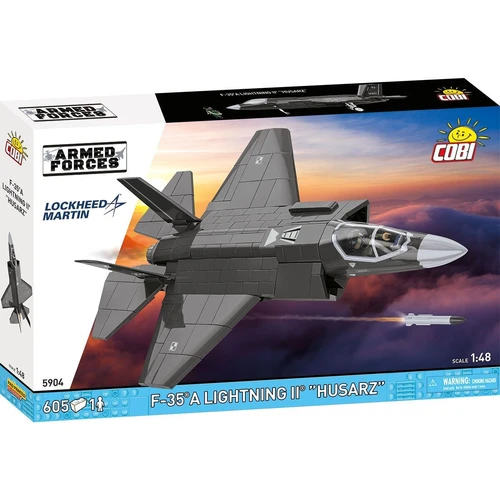 מטוס קרב F-35A לייטנינג II HUSARZ – דגם הרכבה בקנה מידה 1:48 (600 חלקים) מבית COBI