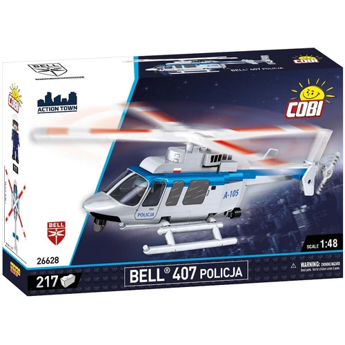 מסוק בל 407 משטרתי – דגם הרכבה בקנה מידה 1:48 (217 חלקים) מבית COBI