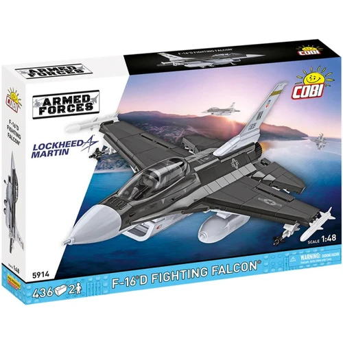 מטוס קרב F-16D פייטינג פלקון – דגם הרכבה בקנה מידה 1:48 (836 חלקים) מבית COBI
