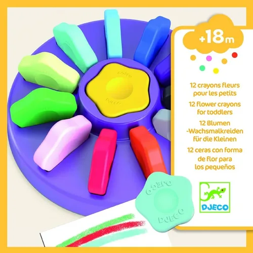 מארז 12 צבעי פרחים לקטנטנים (18 חודשים ומעלה)  מבית DJECO