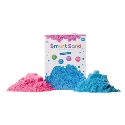 חול קינט צבעוני ( קילו כחול + קילו ורוד)  2 קילו  SMART SAND