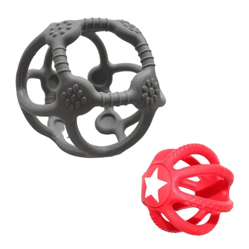 צמד כדורים סנסוריים סיליקון (אפור ואדום) Jellystone designs