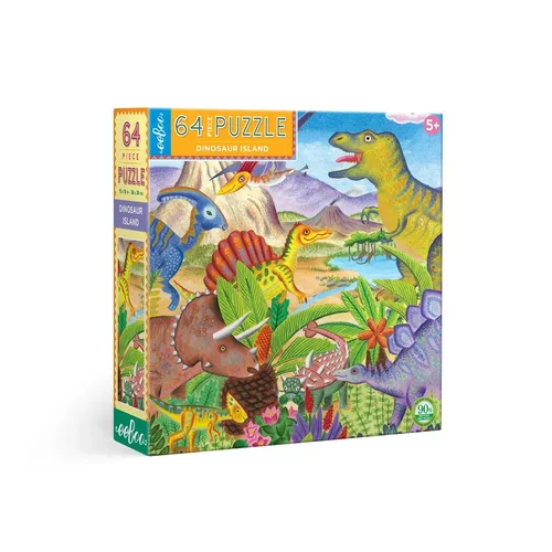 פאזל 64 חלקים - אי הדינוזאורים מבית EEBOO