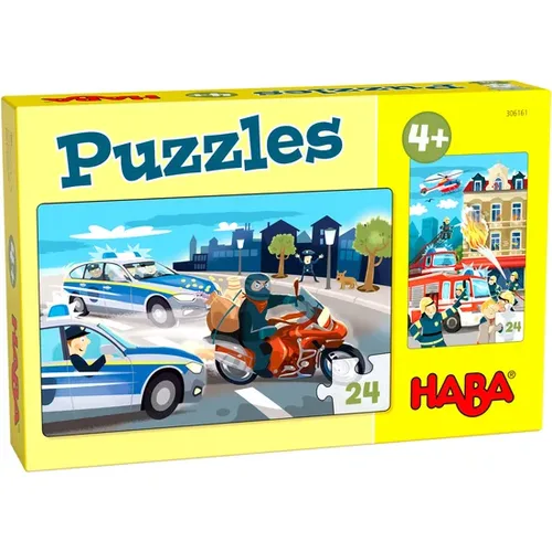 מארז 2 מיני פאזלים (בני 24 חלקים כל אחד) כוחות הצלה!  HABA