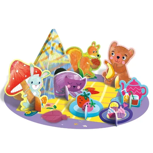 ערכת יצירה חיות בפיקניק + 12 צבעים אקולוגיים (צבעים משעוות דבורים!) מבית AVENIR