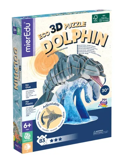 פאזל תלת מימדי דולפין בקבוק (83 חלקים) מבית MIER EDU