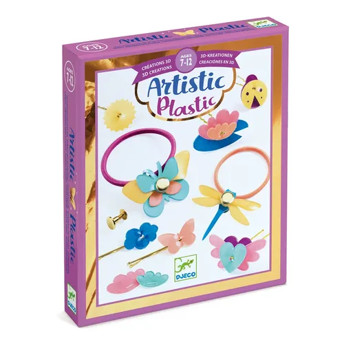 יצירה לגדולים (ARTISTIC PLASTIC)  ערכה ליצירת אביזרי שיער -  שרינקיס מבית DJECO