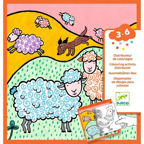 קופסת דפי צביעה ויצירה בהפתעה! דגם חווה מבית DJECO