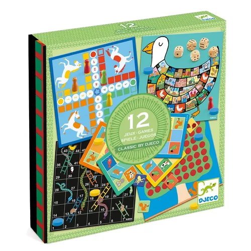 מארז 12 משחקים קלאסיים בקופסה! מבית DJECO