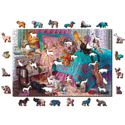 פאזל עץ - כלבלבים שובבים  (505 חלקים) מבית WOODEN CITY PUZZLE
