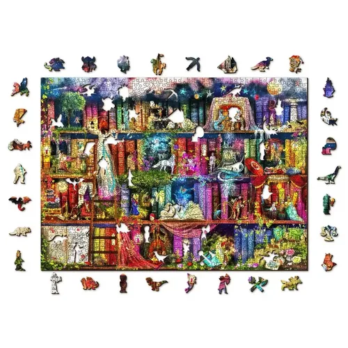 פאזל עץ XL - מדף הספרים הקסום (1010 חלקים) מבית WOODEN CITY PUZZLE