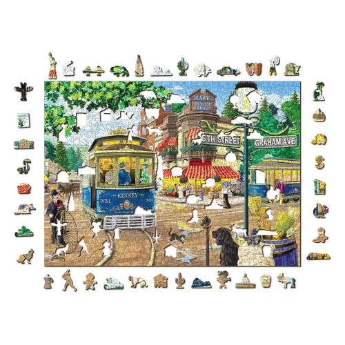 פאזל עץ XL - רחוב ויקטוריאני  (1010 חלקים) מבית WOODEN CITY PUZZLE