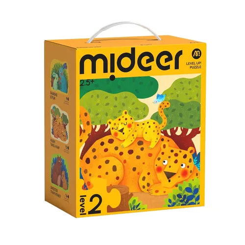 מארז 3 פאזלים דגם משפחות החיות  (9, 12, ו 16 חלקים) מבית MIDEER
