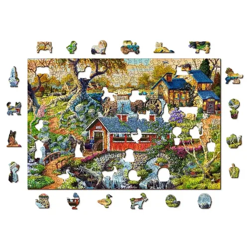 פאזל עץ - בית קטן בכפר (505 חלקים) מבית WOODEN CITY PUZZLE