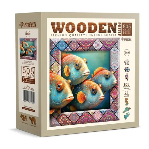 פאזל עץ XL - דגים טרופיים (505 חלקים) מבית WOODEN CITY PUZZLE