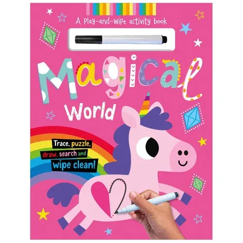 חוברת פעילות עם טוש מחיק - חד קרן וחברים (חוברת רב פעמית!)  Make Believe Ideas