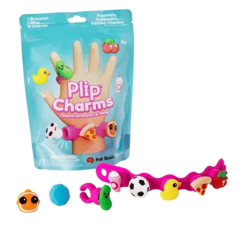 פליפ תכשיטים! (צמיד וטבעת ו 8 אביזרי POP מתוקים) שקית ורודה - מבית  FAT BRAIN TOYS