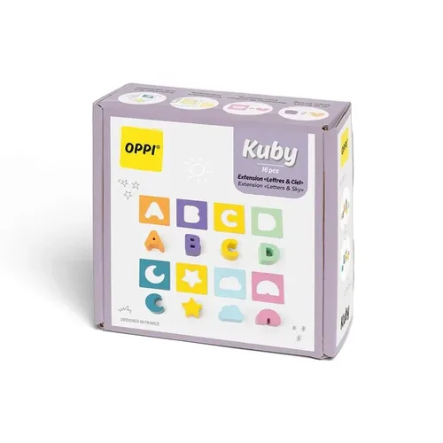 קובי! (KUBY) ערכת הרחבה - אותיות באנגלית וצורות למשחק התאמה  מבית OPPI