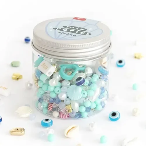 BEAD MIX - צנצנת קומפקטית להכנת תכשיטים (דגם בת הים) מבית LA PETITE EPICERIE