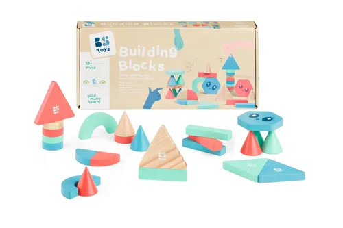 משחק קוביות עץ יפייפיות – Building Blocks מבית BS